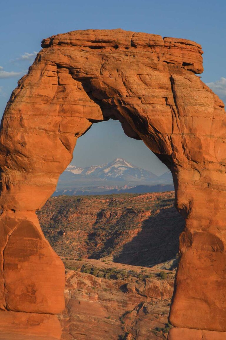 close up photograph of Delicate Arch at Arches National Park in Moab, Utah