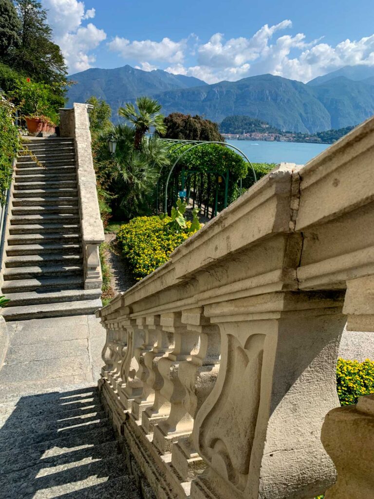 photograph of double staircase at Villa Carlotta, Lake Como, Italy