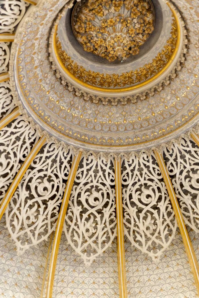 a photo of the interior ceiling in Monserrate Palace