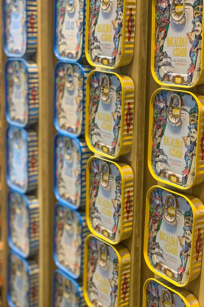 a close up photograph of tinned fish in Lisbon