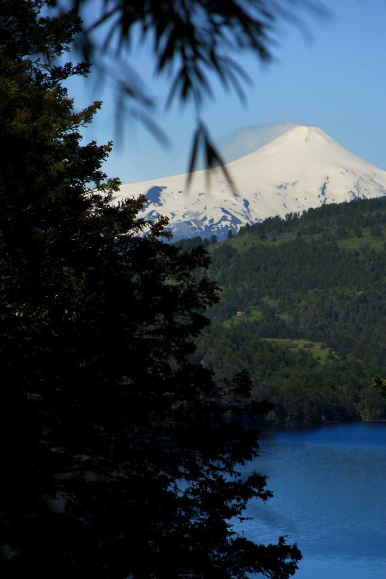 photograph of Volcan Villarrica from Huerquehue National Park